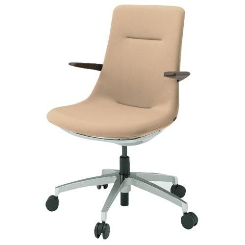 イトーキ モーブチェア MOVU アルミ脚 キャスター付 GL張地 ハンガー付 フレーム K1色×張地 H8 ミルキーホワイト KF