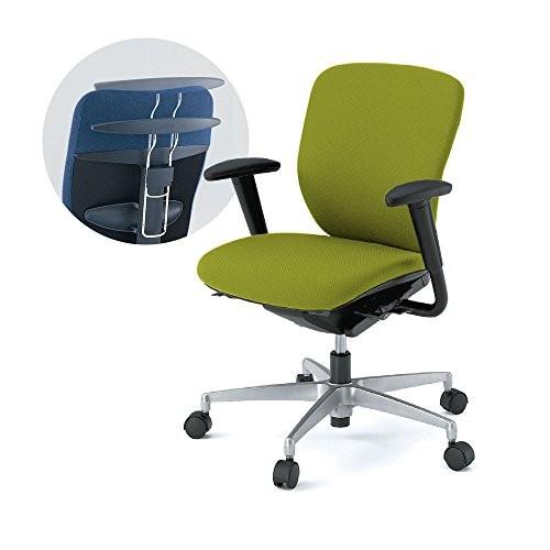 イトーキ デスクチェア プラオ ローバック 可動肘付 アルミ脚 ハンガー付 KE-249GSHZ5Q6 背・座 モスグリーン