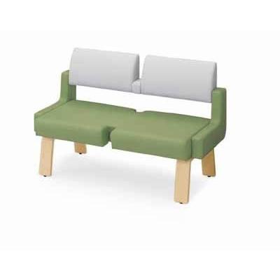 コクヨ ロビーチェア アルラ タンデムタイプ ローバック 2人掛け アームレスチェア 布 幅1235×奥行き560・600×高さ770・8