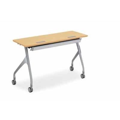 コクヨ 会議用テーブル エピファイ 会議用テーブル 天板フラップ式 配線キャップ付き パネル付き 直線タイプ 幅1200×奥行き45