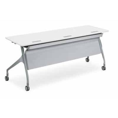 コクヨ 会議用テーブル エピファイ 会議用テーブル 天板フラップ式 配線キャップ付き パネルなし 直線タイプ 幅1800×奥行き60