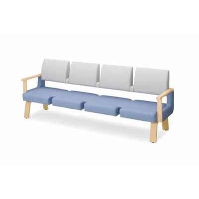 コクヨ ロビーチェア アルラ タンデムタイプ ハイバック 4人掛け アームチェア 布 幅2395×奥行き560・600×高さ870・900