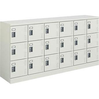 コクヨ 18人用スクールロッカー 6列3段 ロータイプ 標準扉 シリンダー錠 カラー 93