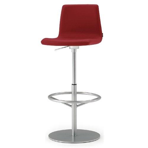 イトーキ ハイスツール FT 座面上下調節可タイプ 脚 Z5 シルバーメタリック×張地 M5 ラズベリーレッド KFT-150GB-Z5