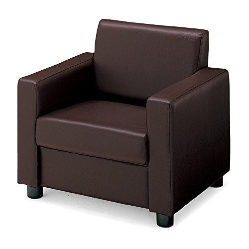 コクヨ オフィスチェア アームチェア ベーシス CE-845VX06 1人掛けソファー 幅76×奥行68CM エコPVCレザー ダークブラ