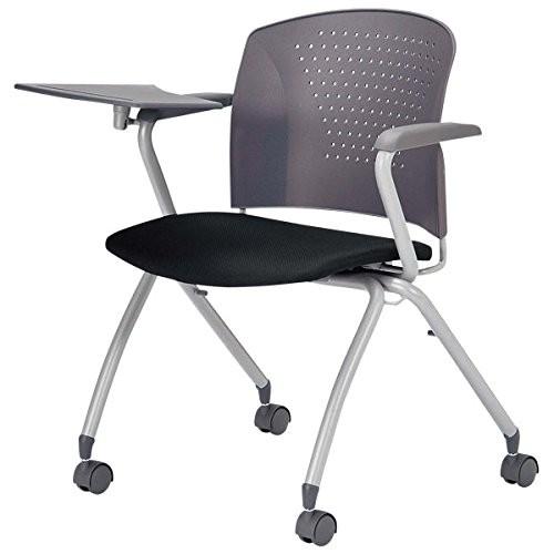 生興 ミーティングチェアー MC-300シリーズ メモ台付肘付 キャスター付 塗装脚 布張り MC-334TF レッド