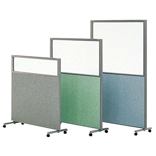 生興 フレキシブルパネルスクリーン H1500×W1200 単体キャスター付 上部窓付きパネル TP-G1512 グレー