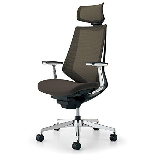 コクヨ　オフィスチェア デュオラ CR-GA3045E6KZM6-V ヘッドレスト付 アルミ肘 アルミ脚 ブラックフ