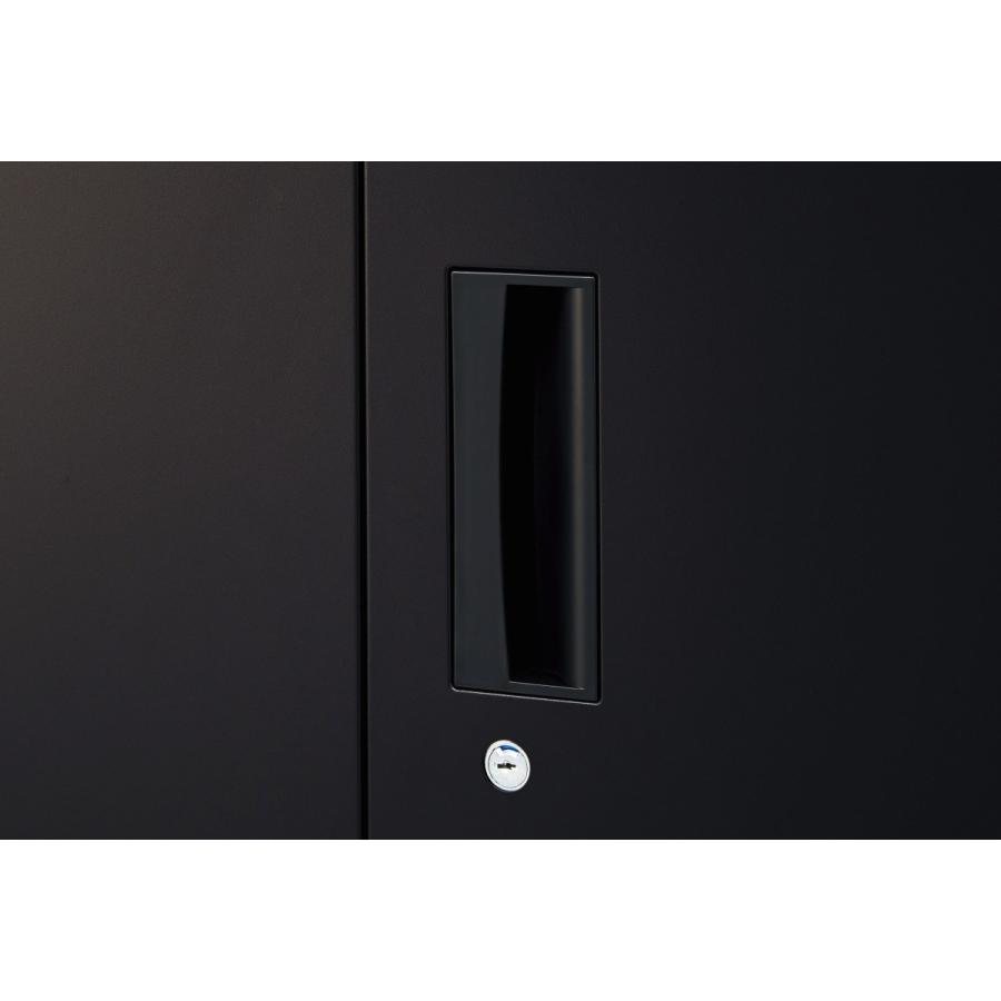 ライオン事務器 品番31771 スタンダードユニット（サテンブラック）　下置専用　両開型　V945-11BH