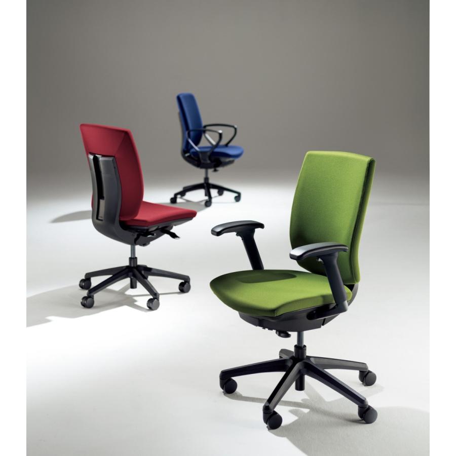 ライオン事務器 品番44319 オフィスチェアー〈エルビス〉　ブラック　アームレスタイプ　ミドルバック　No.2610F