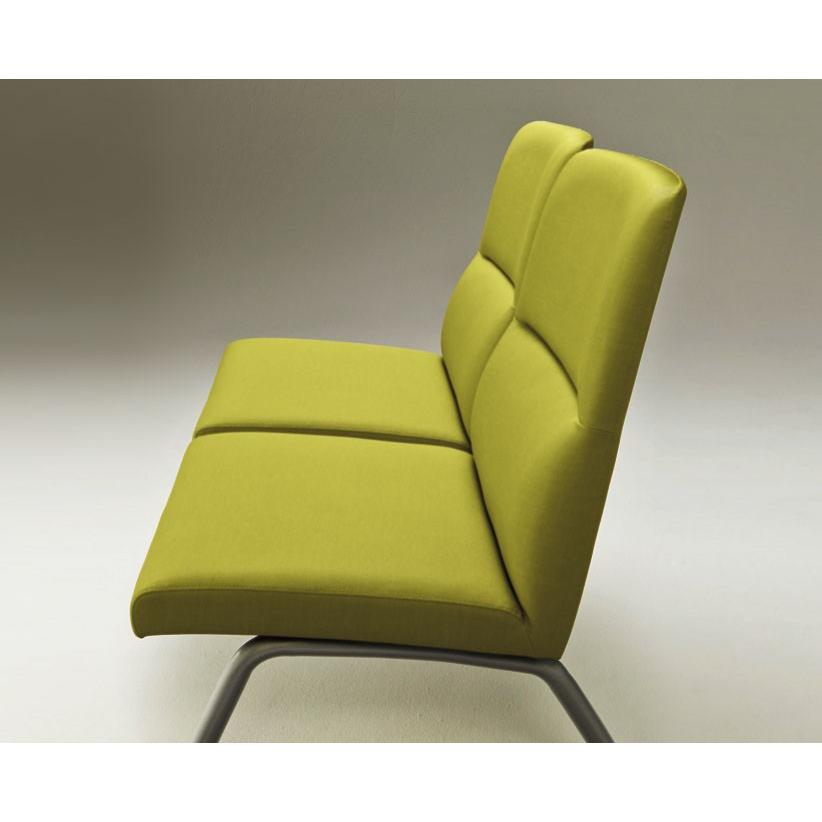 ライオン事務器 品番57729 ロビーチェアー　背付・肘なし　布張り　2連　42LC-12F　サーモンピンク