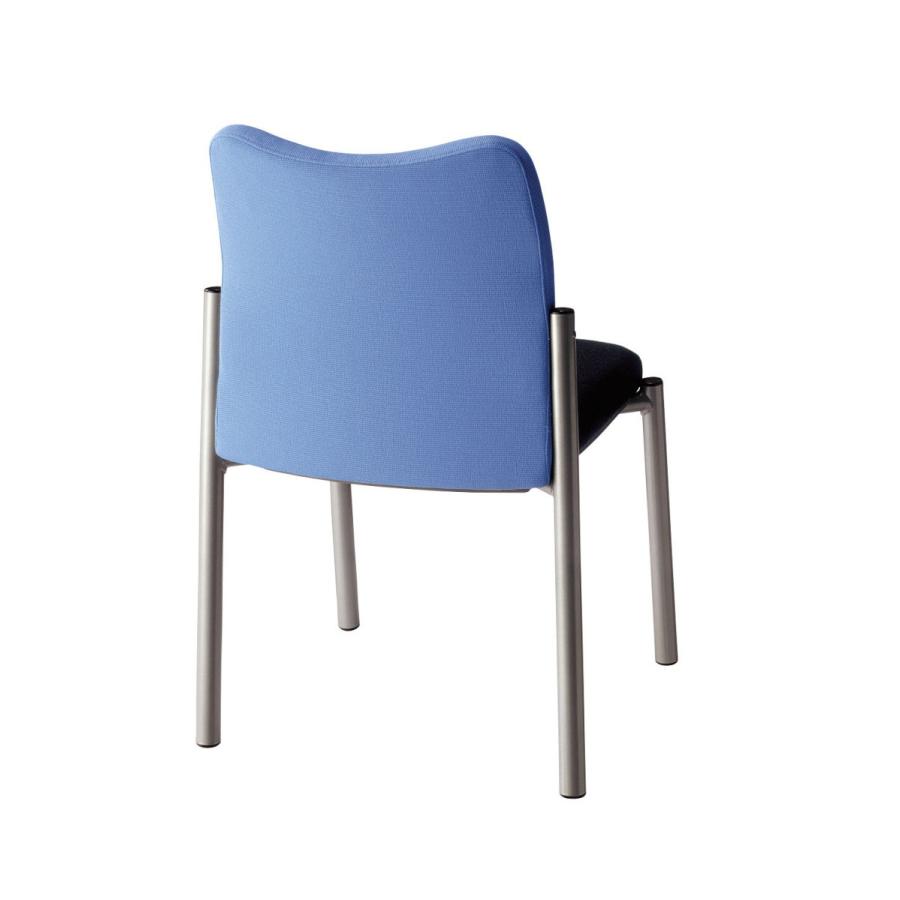 ライオン事務器 品番64464 ミーティング用チェアー　アクアブルー　クローズドバックタイプ　肘付　No.1151F