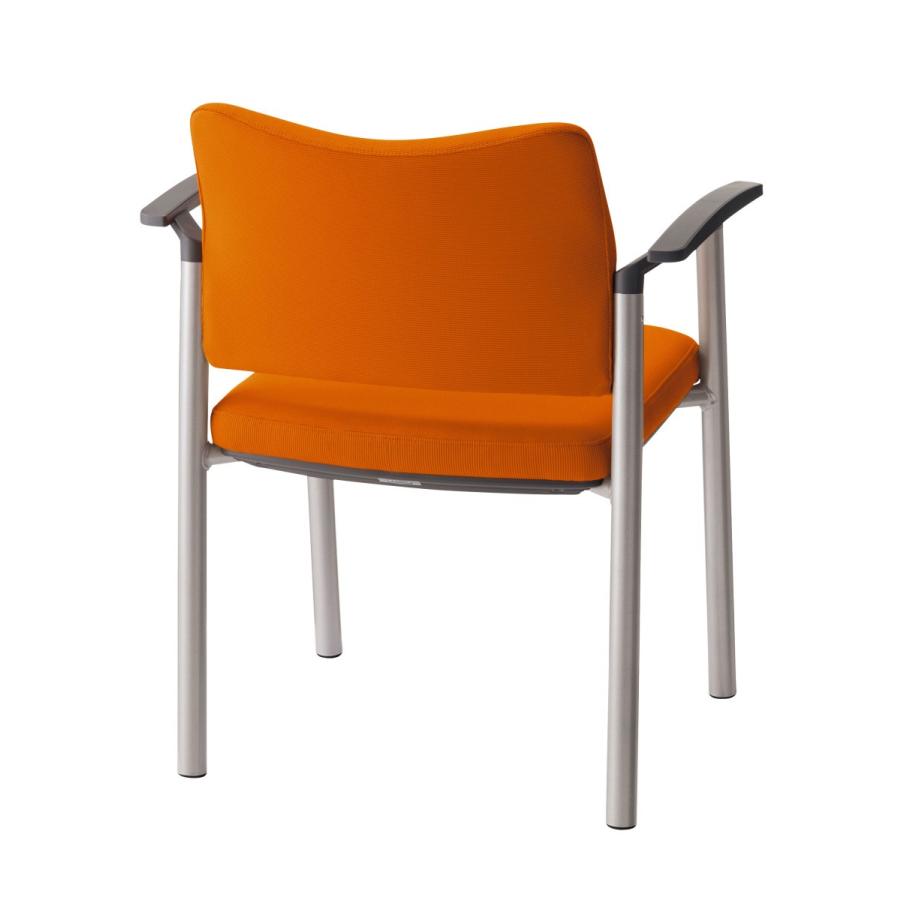 ライオン事務器 品番64482 ミーティング用チェアー　サンセットオレンジ　セパレートバックタイプ　肘なし　No.1155F