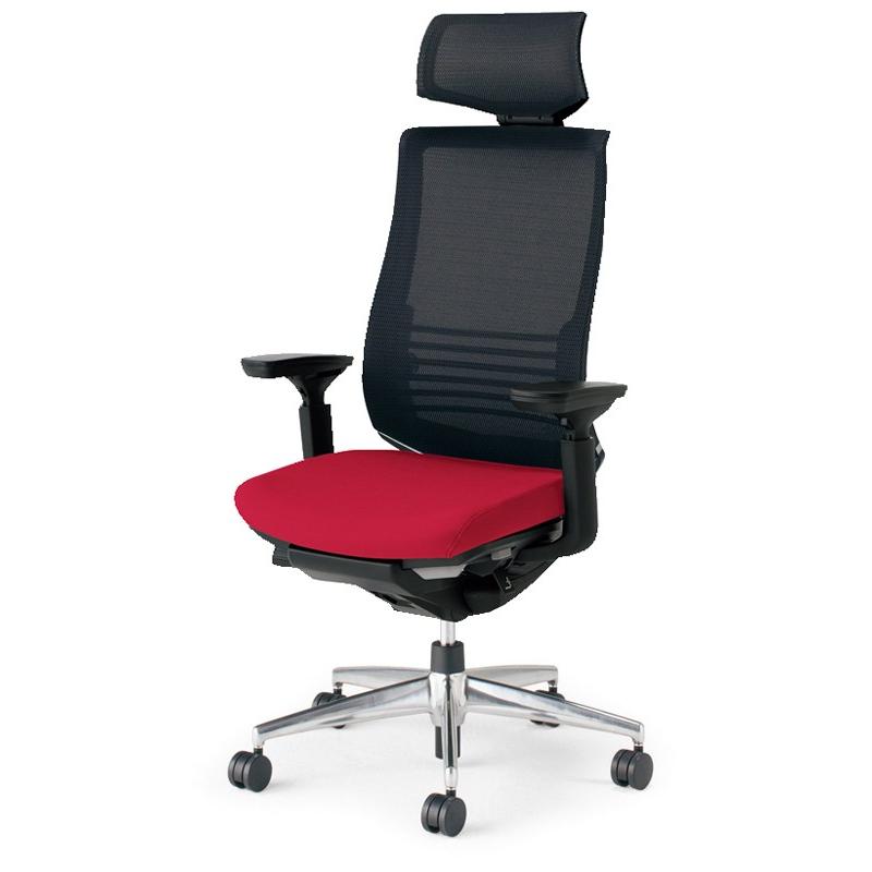 コクヨ品番 CR-A2835E6CGMA8-WN オフィスチェア　ベゼル　ヘッドレスト付可動肘　アルミ脚 W680xD835xH1200 ベゼル