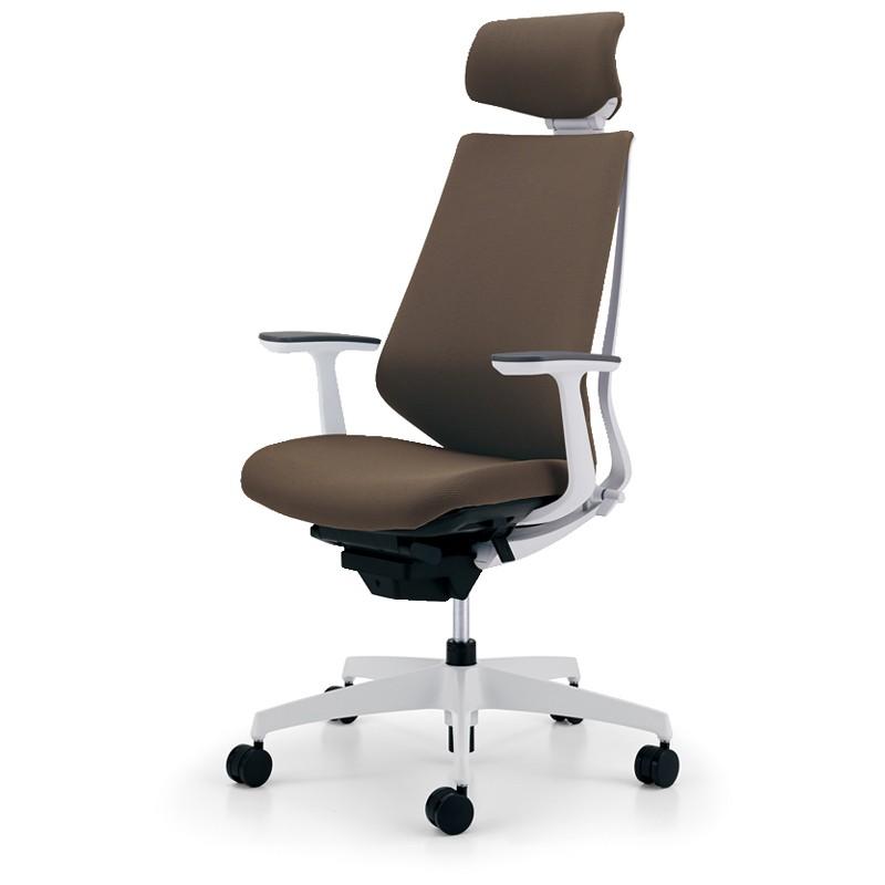 コクヨ品番 CR-GW3105E1KZM6-WN オフィスチェア　デュオラ　ヘッドレスト付Ｔ型肘　樹脂脚 W710xD635xH1170
