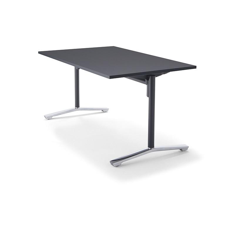 コクヨ品番 XY-TFT158FPMCB テーブル　フリップトップ天板　ポリッシュ双柱脚 W1500xD800xH720 FLIP TOP