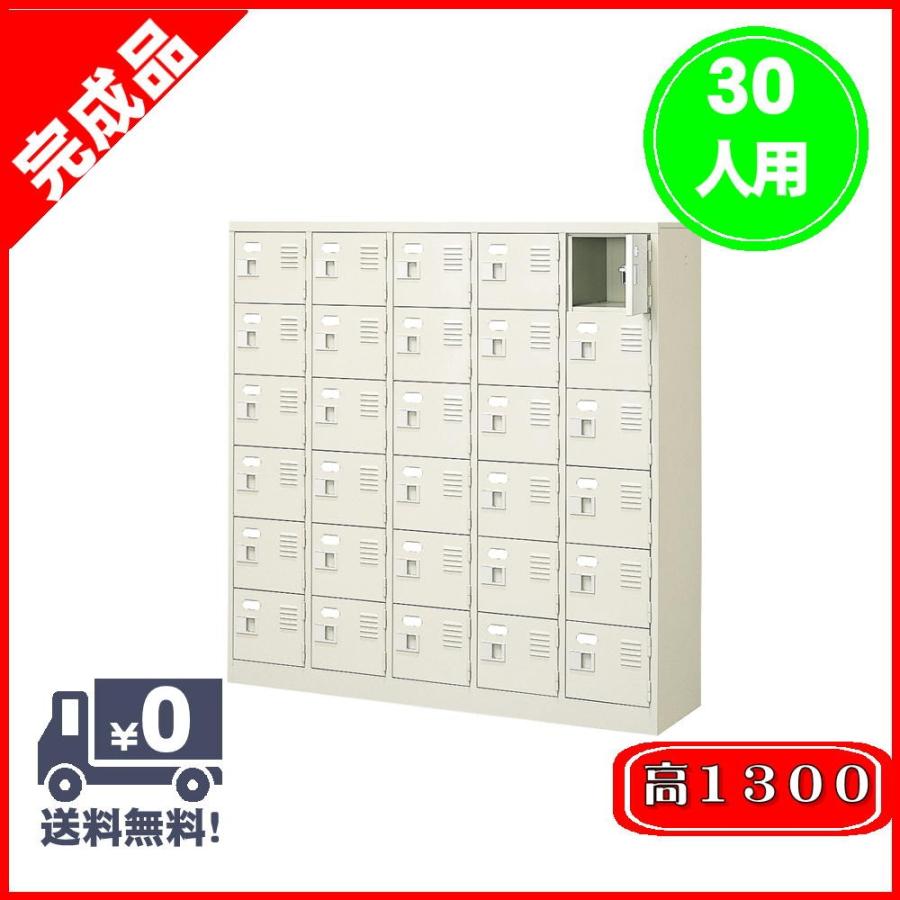 シューズボックス シューズロッカー 30人用 5列6段 カギ無し 扉付き 中棚無し スチール 薄型 完成品 下駄箱 下足入れ おしゃれ TTAK5-6W