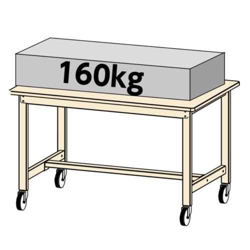 作業台 テーブル  ワークテーブル ワークベンチ 120cm 60cm キャスター 移動式 耐荷重 160kg スチール 天板 工場 作業場 軽量 100φ ゴムキャスター｜office-arrows｜07