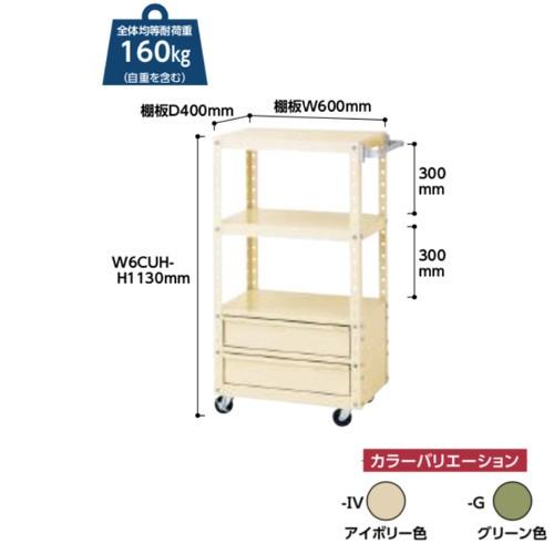 ツールワゴン 高さ120cm 移動式 下段深型2段キャビネット付 キャスターφ75mmゴム車（自在ストッパー付2個、自在2個） 送料無料 下段かぶせ型棚板