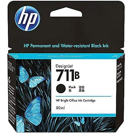 HP ヒューレットパッカード HP711B インクカートリッジ ブラック 大容量 80ml 3WX01A (CZ133A後継) 純正品