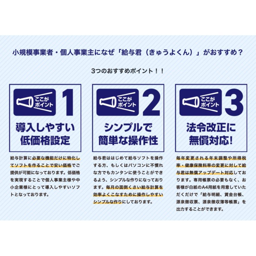 給与計算ソフト 給与君３ パッケージ版 (CD-ROM) 1年間ライセンス 令和