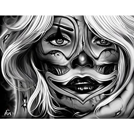 驚きの価格が実現 日用品 雑貨 輸入品の専門店です Smile Now Die Later By Charlie Medina Payasa Girl Skull Tattoo Canvas Art P 趣味 実用 教養 Smssvg Org