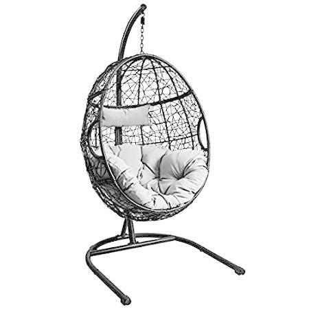 Giantex Hanging Egg Chair, Swing Chair with C Hammock Stand Set, Hammock Ch ハンギングチェア