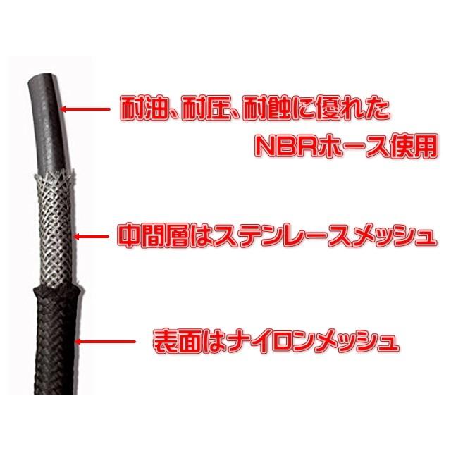 汎用 AN10 ナイロン メッシュ ホース ♯10 柔軟 耐圧 オイル