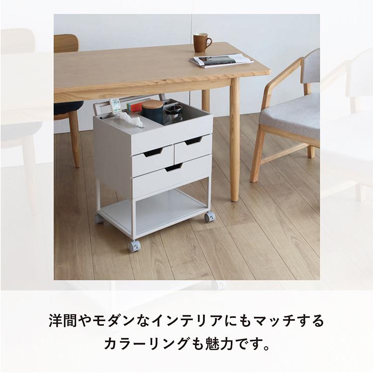 収納 小物入れ リモコン 引き出し テッシュケース ボックス ワゴン リビング 寝室 キャスター 忘れ物防止ワゴン_3