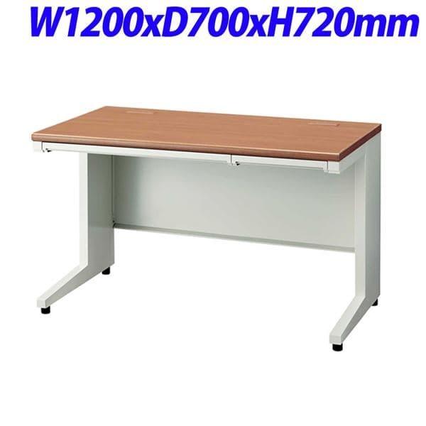 プラス UJDeskシリーズ 平机 天板ミディアムウッド W1200×D700×H720mm UJ-127H T2/W4 [ スチールデスク オフィスデスク 事務机 デスク 机 オフィス家具 ]