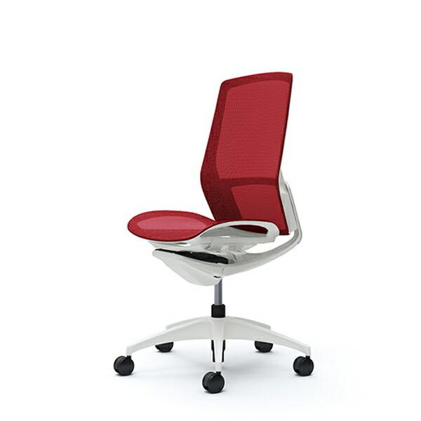 『受注生産品』オカムラ オフィスチェア フィノラ 肘なし ハイバック メッシュ座 レッド C735WW-F1E9