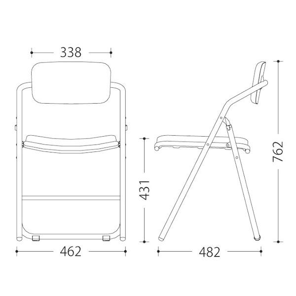 オカムラ ヴィヴァン フォールディングチェア ネオホワイトフレーム グレー 8TCFCH FXW1 ヴィヴァン オカムラ フォールディングチェア ネオホワイトフレーム グレー 8TCFCH FXW1
