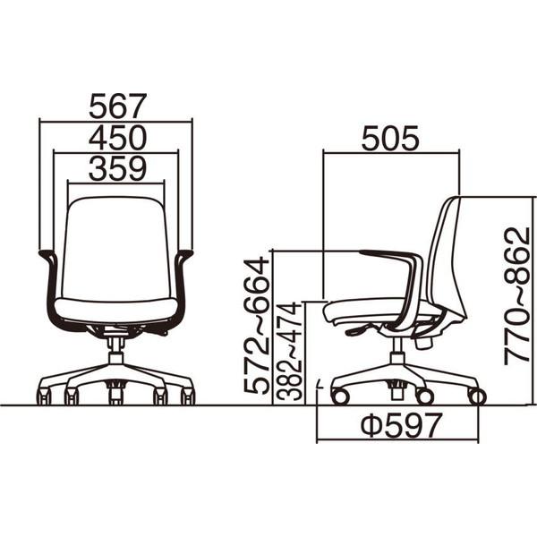数量限定 オカムラ ライブス エントリーチェア コンパクトタイプ ホワイトボディ デザインアーム ダークブラウン CD23BW FXW3 【GMS9175262004】(32945円)