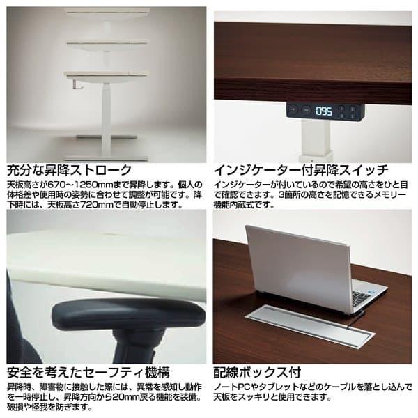 ライオン事務器 Be-fit ビーフィットシリーズ 電動昇降テーブル W2100×D1100×H670〜1250mm BEF-F2111 [ 上下昇降 テーブル デスク 机 つくえ オフィス家具 ]_2