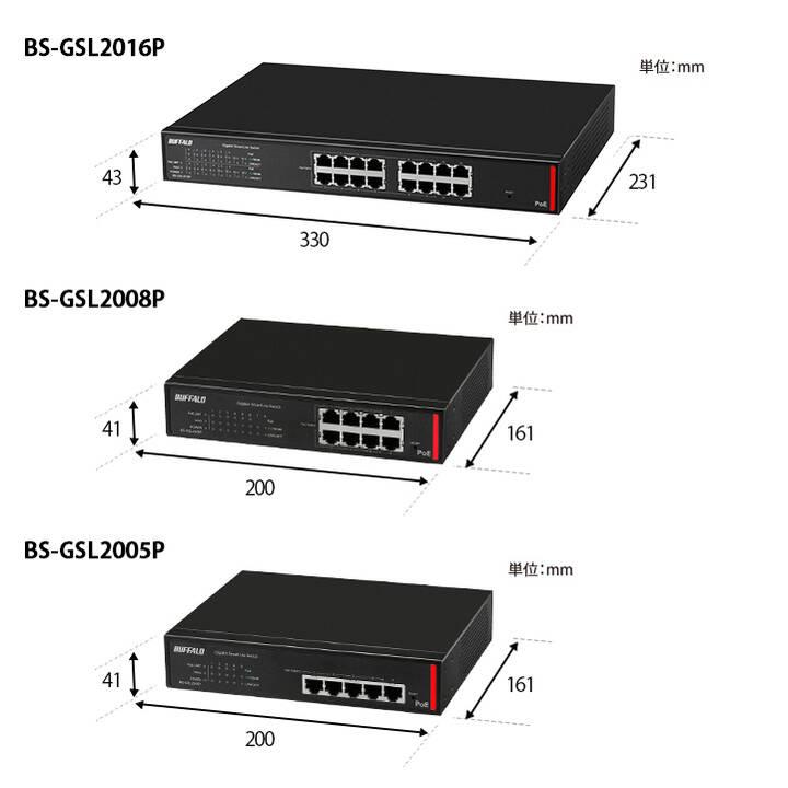 BUFFALO バッファロー GigaスマートLiteスイッチ 8ポート BS-GSL2008P
