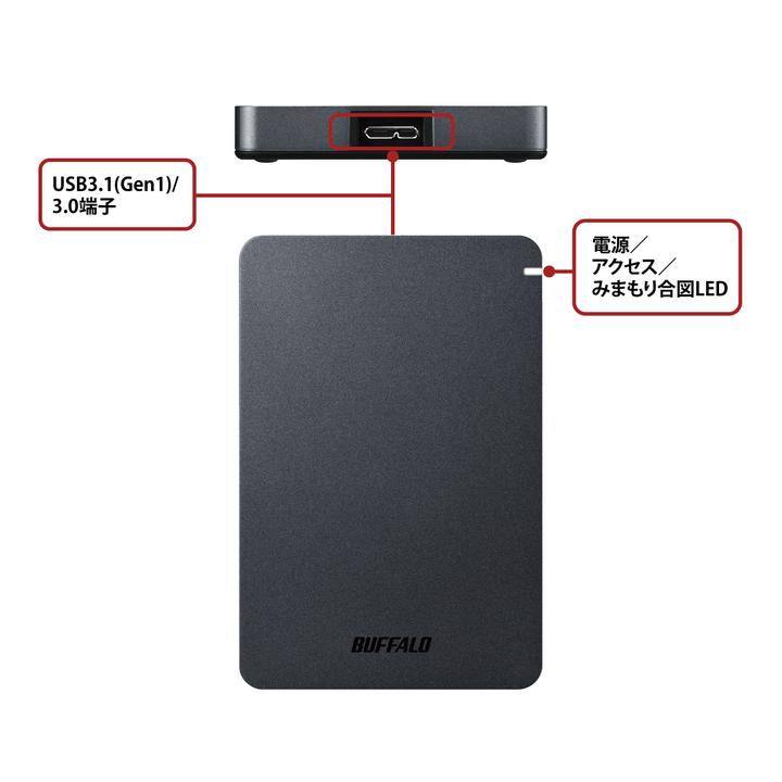 BUFFALO バッファロー 外付けHDD HD-PGF1.0U3-BKA 1TB リテール品(正規