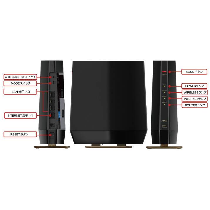 Buffalo - BUFFALO Wi-Fiルーター WSR-6000AX8P-MB BUFFALO バッファロー 無線ルーター WSR-6000AX8P-MB ブラック