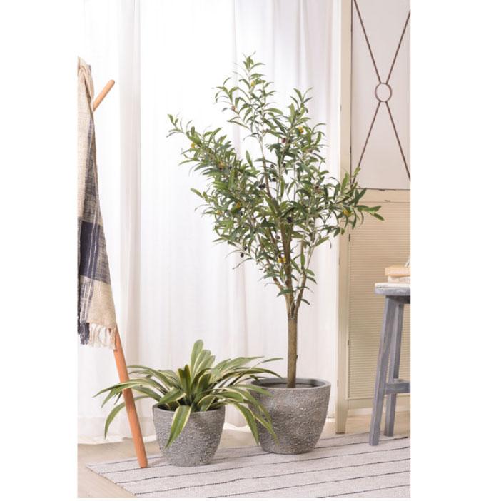 フェイクグリーン 人工観葉植物 オリーブ 約W44×D44×H152 造花TMZGRN-17TMZ AF-043184Nの画像