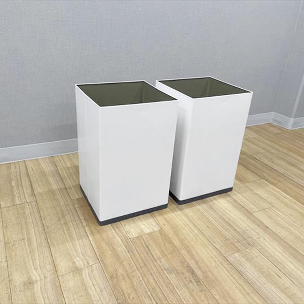 コクヨ ダストボックス エディア 両開きトラッシュユニット 天板付 業務用ゴミ箱 ホワイト 中古 AG-880836Bの画像