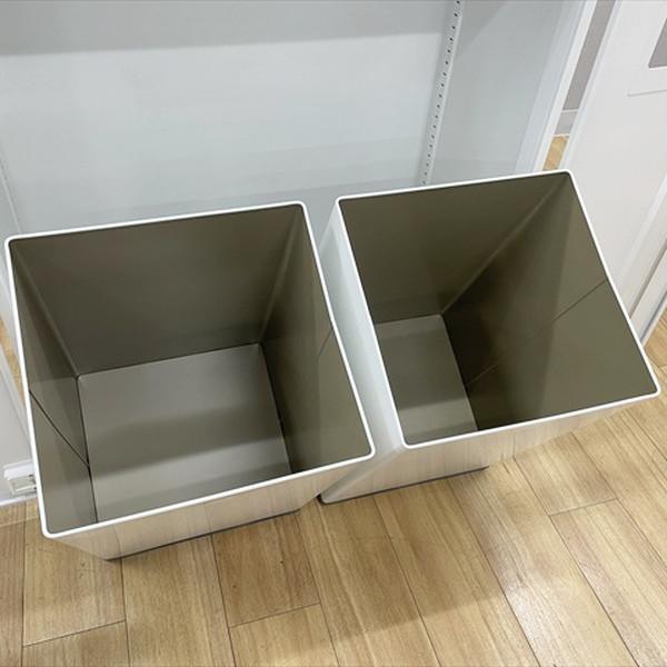 コクヨ ダストボックス エディア 両開きトラッシュユニット 天板付 ゴミ箱 業務用 店舗用 ホワイト 中古 AG-880837Bの画像