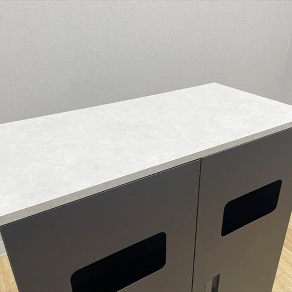 イトーキ ダストボックス エスキャビネット 天板付 ゴミ箱 業務用 店舗用 ブラック 中古 AG-880847Bの画像