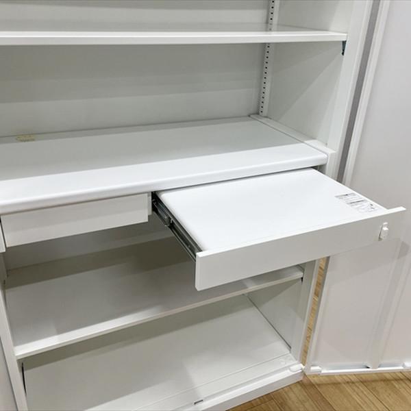 オカムラ ビジネスキッチン レクトライン カップケース 両開き扉 W900 H1810 ホワイト 中古 CB-880800B_6