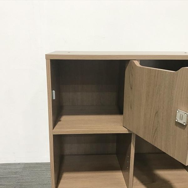 【未使用】セルボ 2列3段 コンビキャビネット ダークブラウン メールボックス付 木製ロッカー オープン書庫 H1067 Sランク CE-863175Sの画像