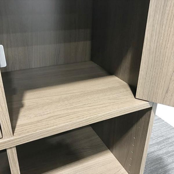 【未使用】セルボ 2列3段 コンビキャビネット ダークブラウン メールボックス付 木製ロッカー オープン書庫 H1067 Sランク CE-863175Sの画像