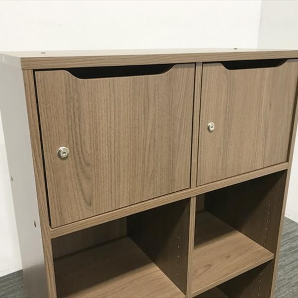 【未使用】セルボ 2列3段 コンビキャビネット ダークブラウン メールボックス付 木製ロッカー オープン書庫 H1067 Sランク CE-863175Sの画像