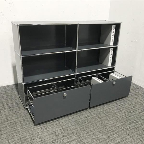 USM Haller ハラーシステム 2列2段キャビネット ドロップダウンドア