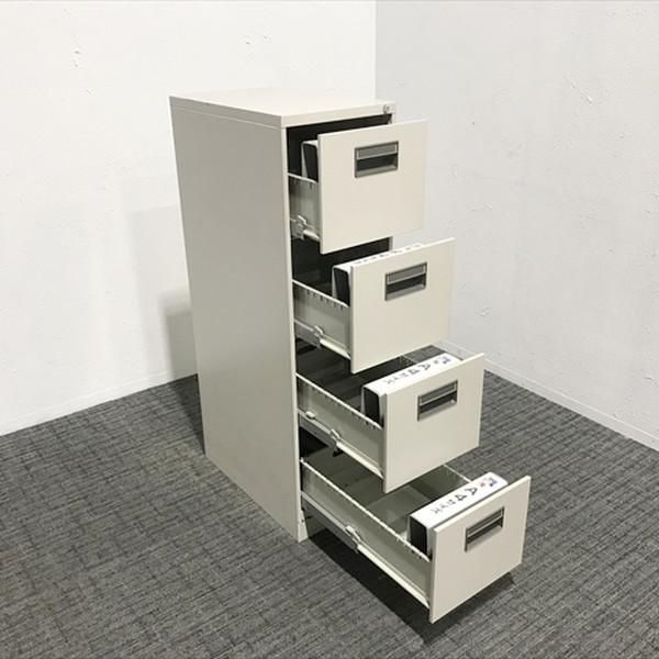 ファイリングキャビネット 4段 A4対応 スチールキャビネット コクヨ ナチュラルグレー 中古 CF-876493C | KOKUYO | 01