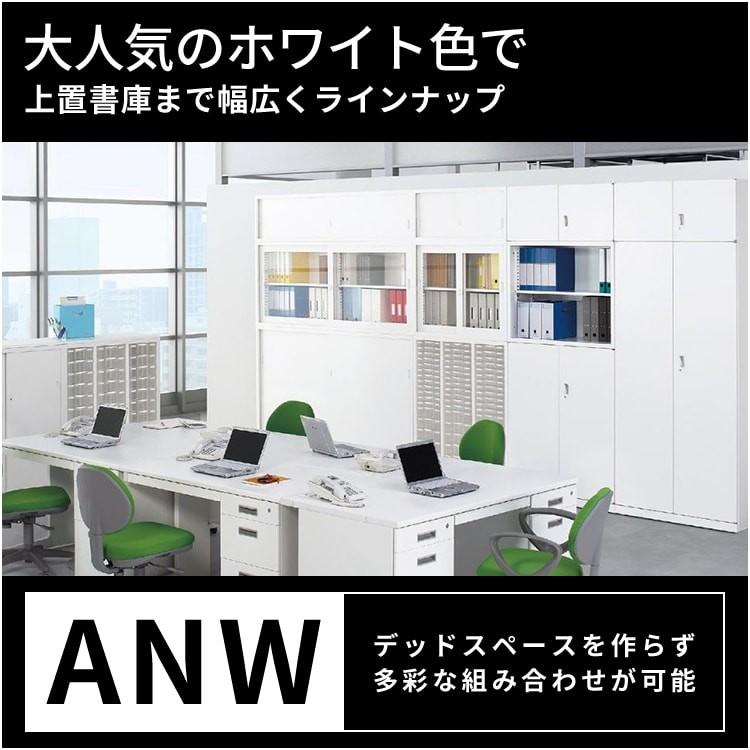 スチール書庫 引き違い オフィス収納 生興 A4対応 鍵付き ホワイト ANW-61S CH-042053N｜office-t｜02