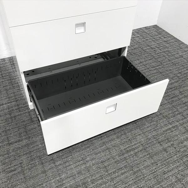 オーダー品　4段キャビネットused美品 オカムラ（okamura） ラテラルキャビネット 4段 レクトライン 書庫