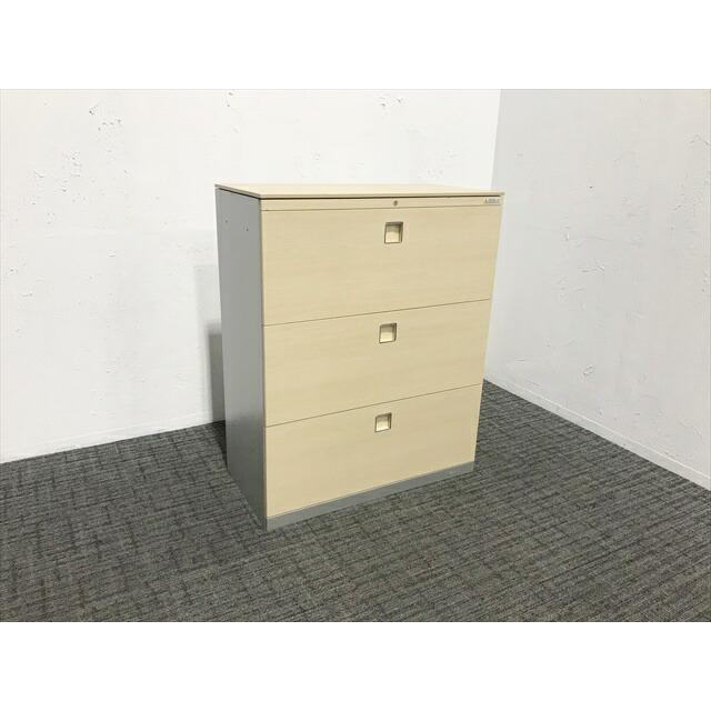 オカムラ（okamura） ラテラルキャビネット 3段 レクトライン ウッド